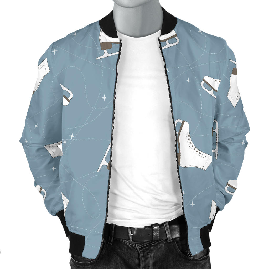 Ice Skate Pattern Print Design 02 Men Bomber Jacket