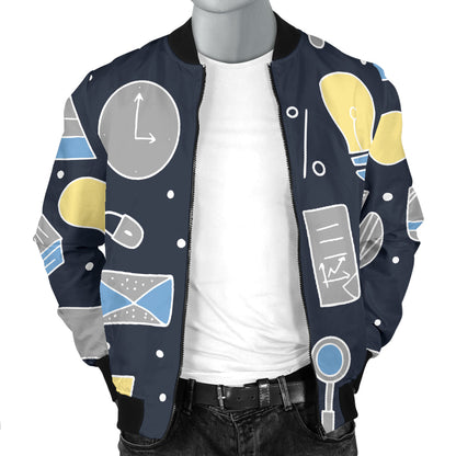 Accounting Financial Pattern Print Design 04 Men Bomber Jacket