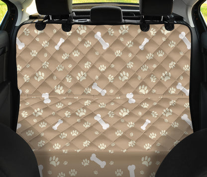 Dog Bone Paw Pattern Print Design 01 Rear Dog Car Seat Cover Hammock