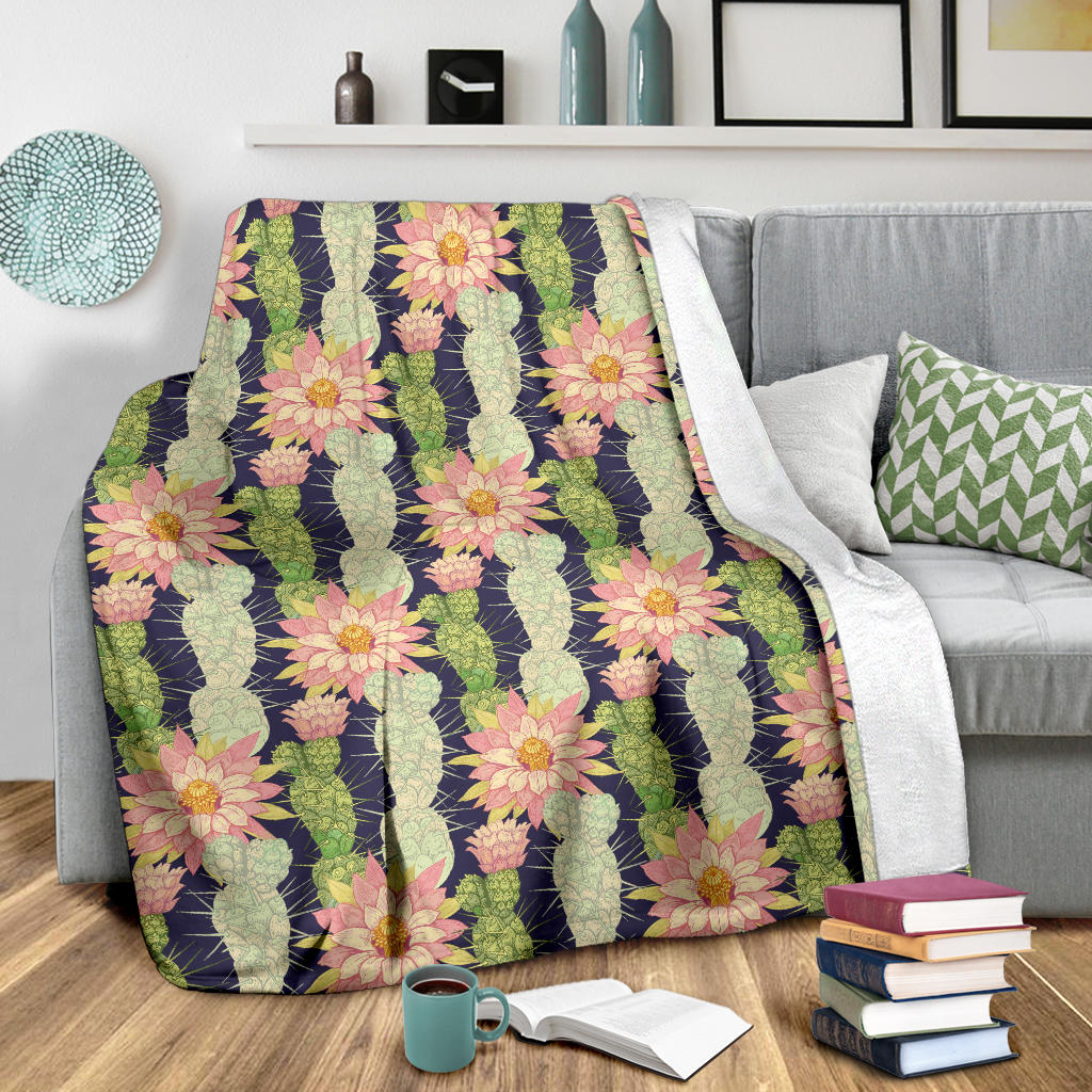 Cactus Pattern Print Design 01 Premium Blanket