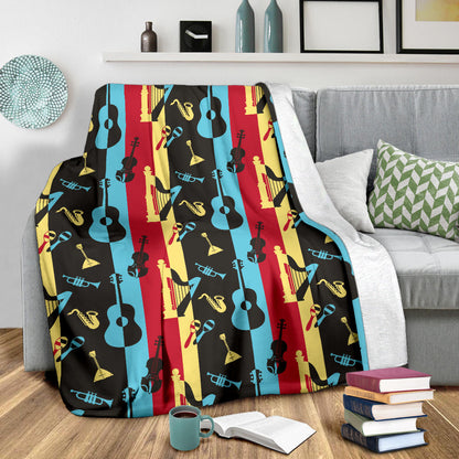 Jazz Pattern Print Design 02 Premium Blanket