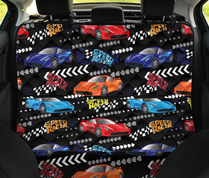 Racing Pattern Print Design A05 Rear Dog Car Seat Cover Hammock
