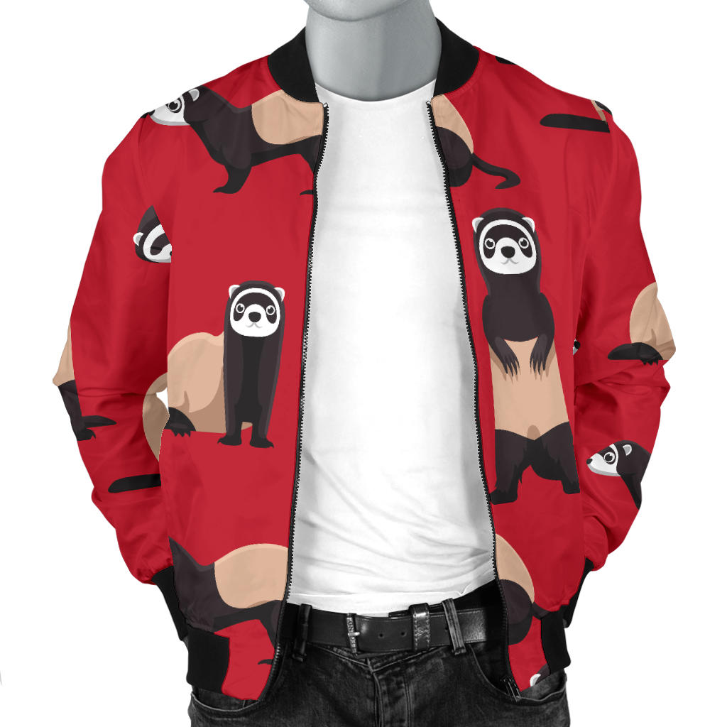 Ferret Pattern Print Design 02 Men Bomber Jacket