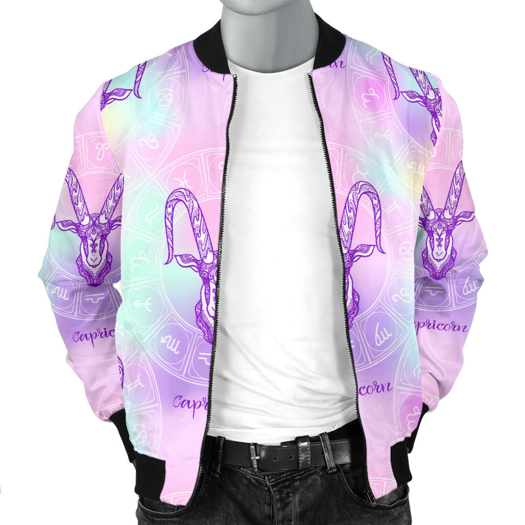 Capricorn Zodiac Pattern Print Design 02 Men Bomber Jacket