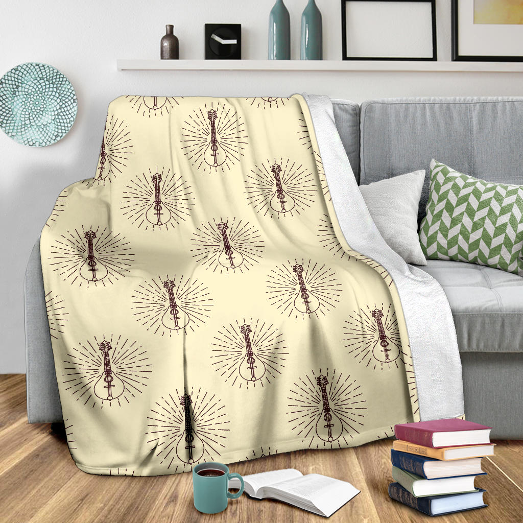 Mandolin Pattern Print Design 02 Premium Blanket