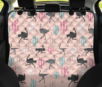 Ostrich Pattern Print Design 03 Rear Dog Car Seat Cover Hammock
