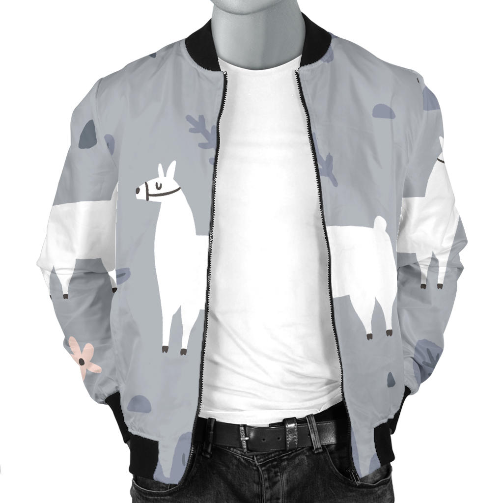 Llama Pattern Print Design 010 Men Bomber Jacket