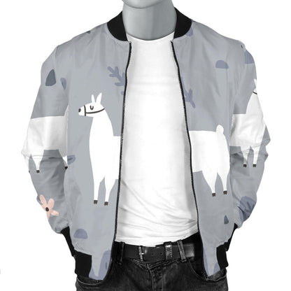 Llama Pattern Print Design 010 Men Bomber Jacket