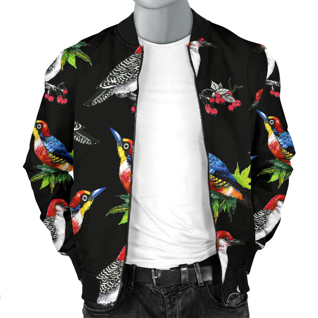 Birds Pattern Print Design 06 Men Bomber Jacket
