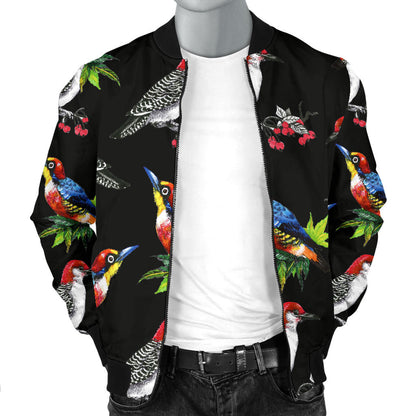 Birds Pattern Print Design 06 Men Bomber Jacket