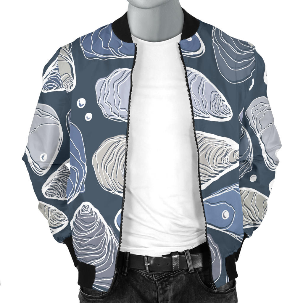 Oyster Pattern Print Design 02 Men Bomber Jacket