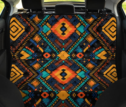 Kente Pattern Print Design 04 Rear Dog Car Seat Cover Hammock