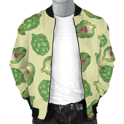 Artichoke Pattern Print Design 03 Men Bomber Jacket
