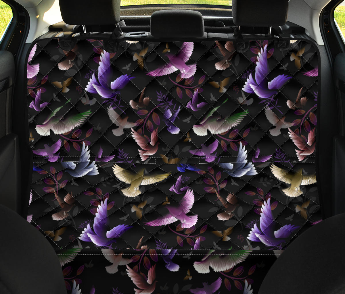 Pigeon Pattern Print Design 01 Rear Dog Car Seat Cover Hammock