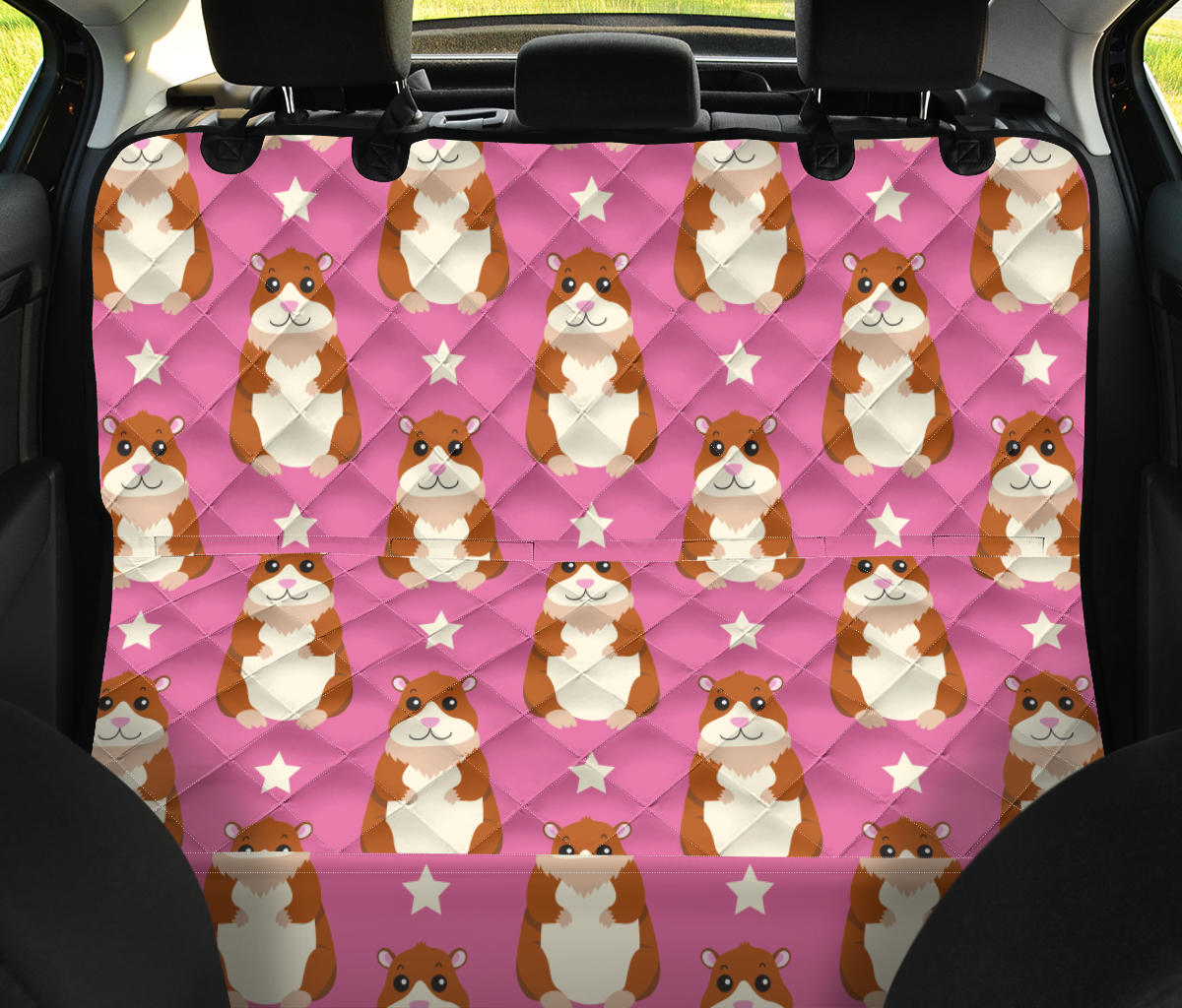 Hamster Cute Pattern Print Design 02 Rear Dog Car Seat Cover Hammock