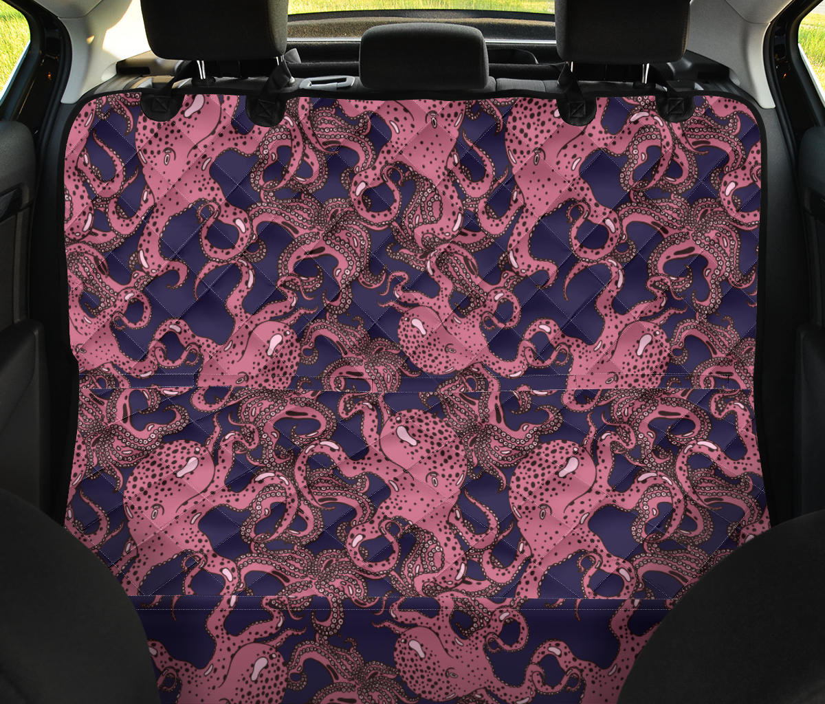 Octopus Pattern Print Design A03 Rear Dog Car Seat Cover Hammock