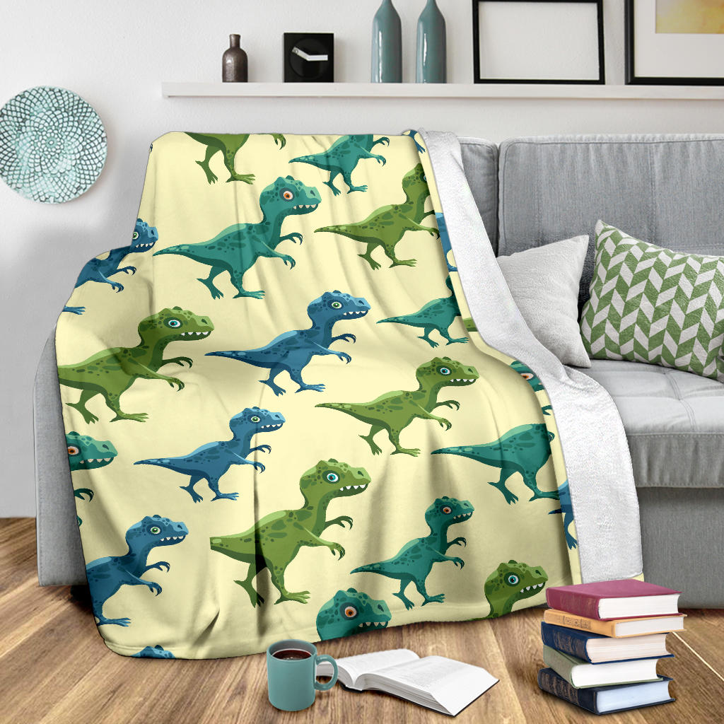 T Rex Pattern Print Design A04 Premium Blanket