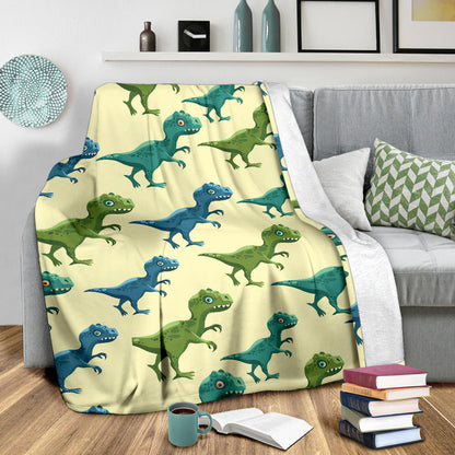 T Rex Pattern Print Design A04 Premium Blanket