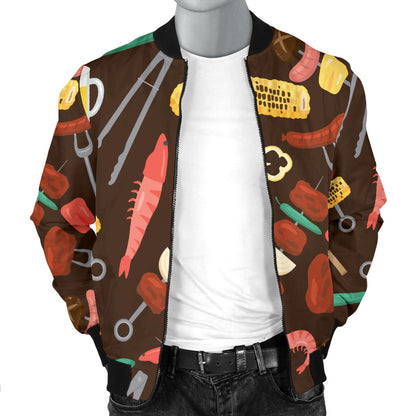 Barbecue Pattern Print Design 05 Men Bomber Jacket