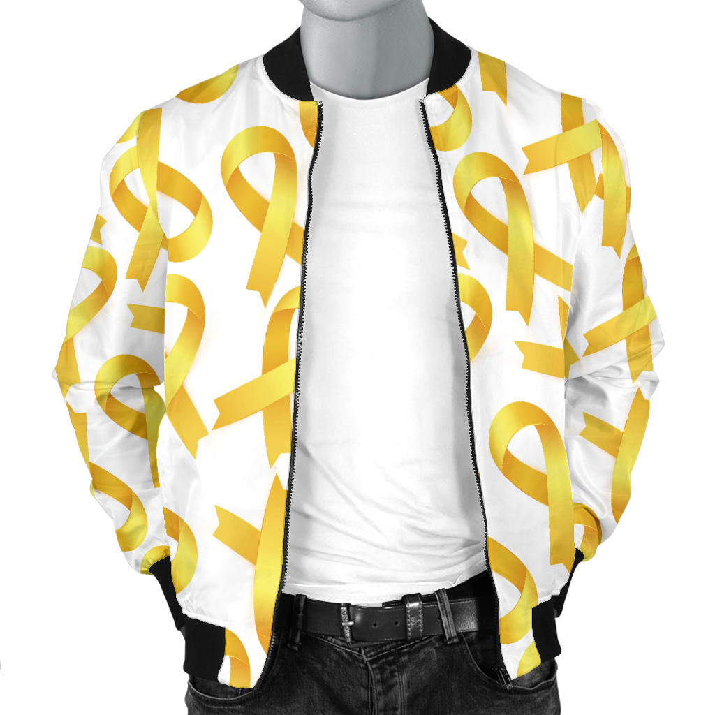 Childhood cancer Pattern Print Design 02 Men Bomber Jacket