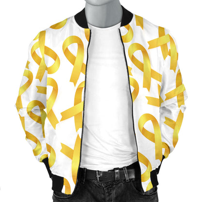Childhood cancer Pattern Print Design 02 Men Bomber Jacket