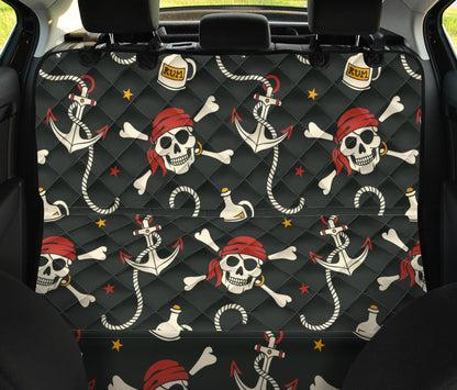 Pirate Pattern Print Design A02 Rear Dog Car Seat Cover Hammock