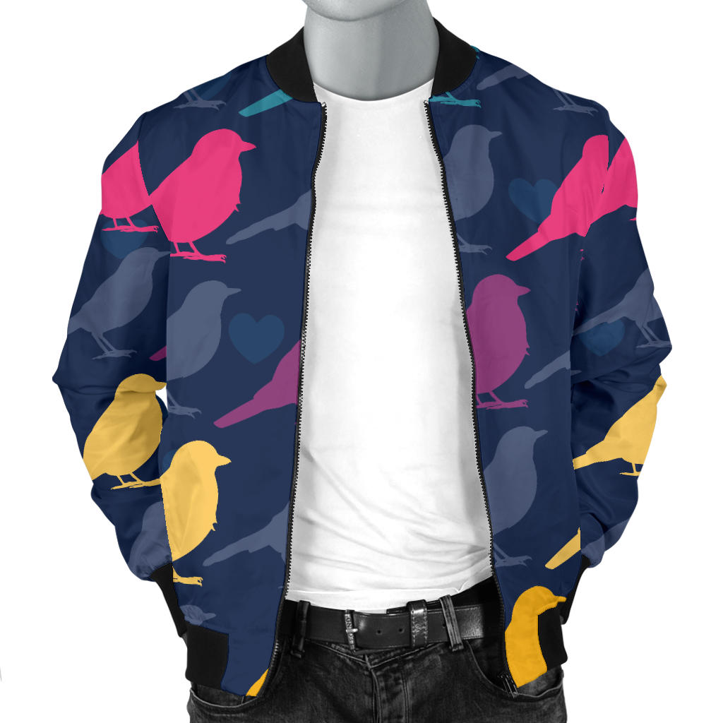 Birds Pattern Print Design 01 Men Bomber Jacket