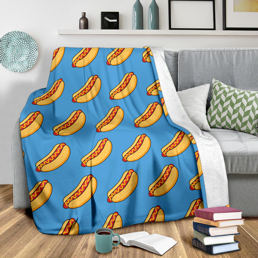 Hot Dog Pattern Print Design 02 Premium Blanket