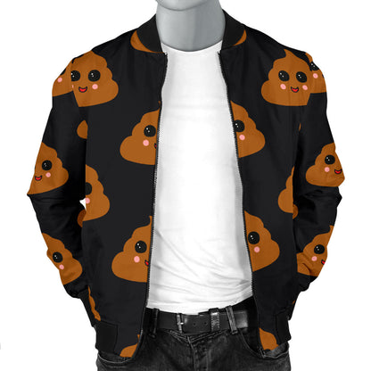 Poop Emoji Pattern Print Design A01 Men Bomber Jacket