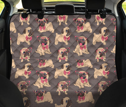 Pug Pattern Print Design A05 Rear Dog Car Seat Cover Hammock