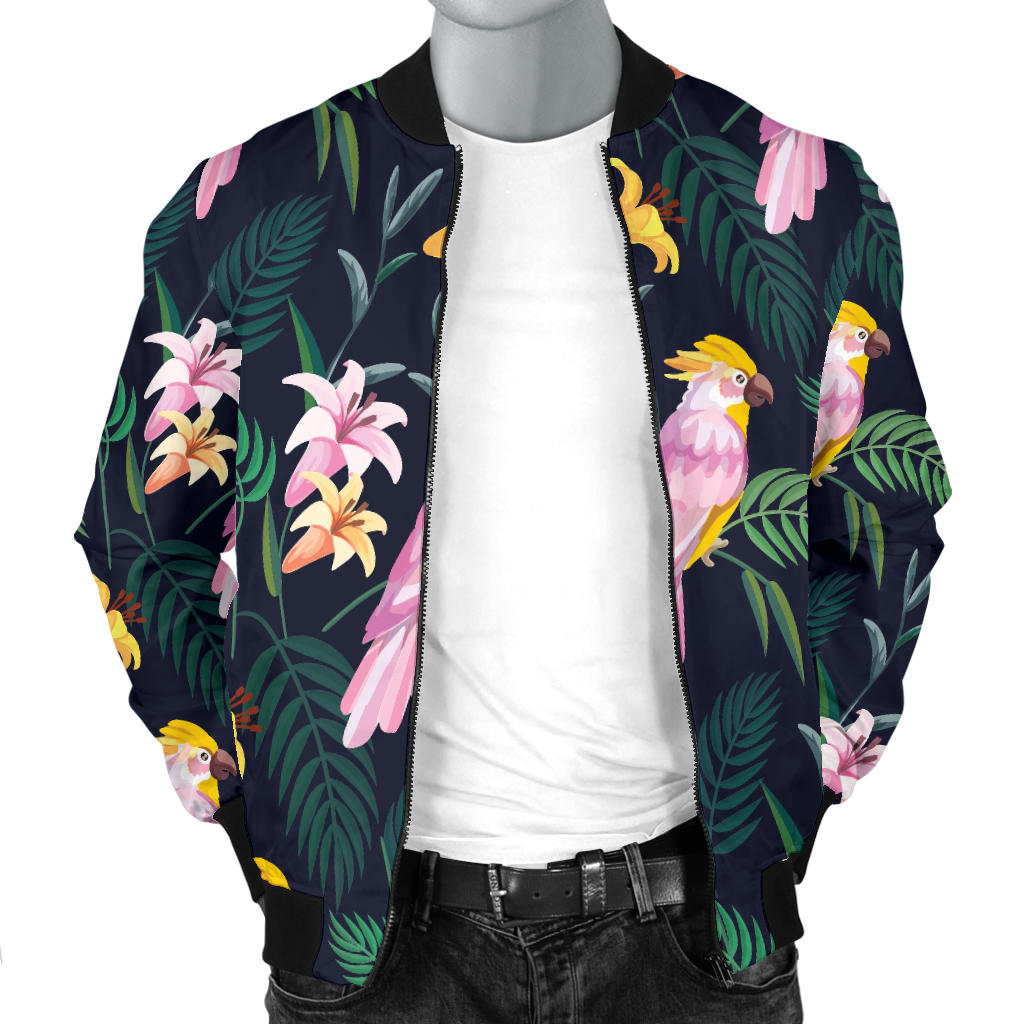 Cockatoo Pattern Print Design 03 Men Bomber Jacket