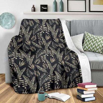 Banana Leaf Pattern Print Design 07 Premium Blanket