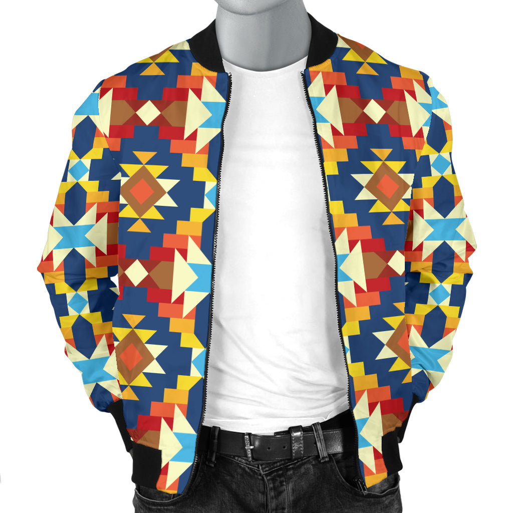 Aztec Pattern Print Design 01 Men Bomber Jacket