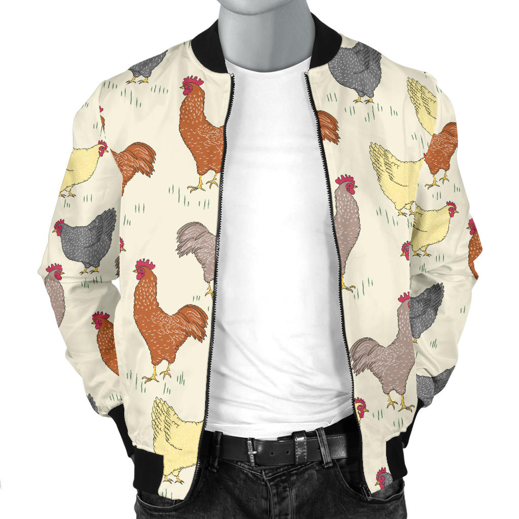 Chicken Pattern Print Design 05 Men Bomber Jacket