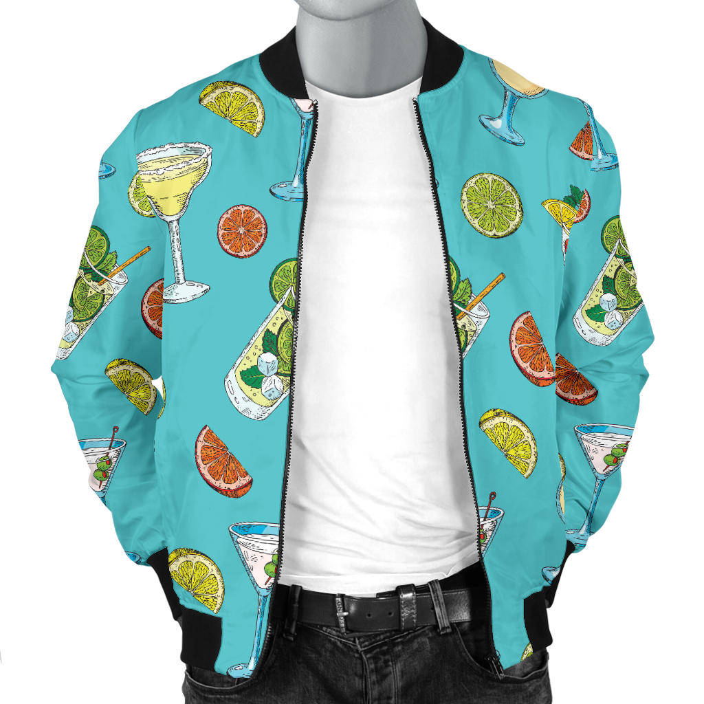 Cocktail Pattern Print Design 05 Men Bomber Jacket