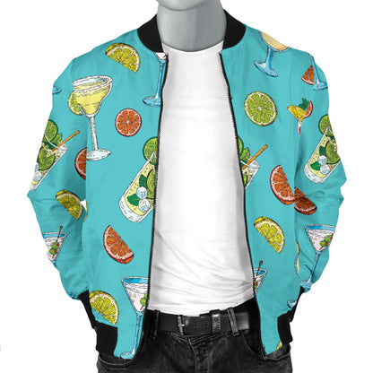Cocktail Pattern Print Design 05 Men Bomber Jacket