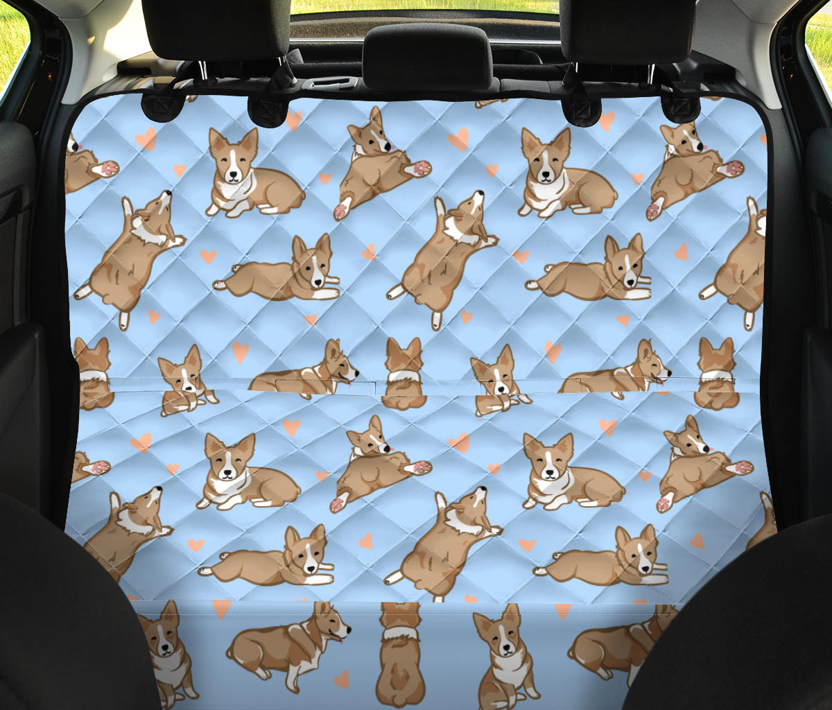 Pembroke Welsh Corgis Pattern Print Design A05 Rear Dog Car Seat Cover Hammock