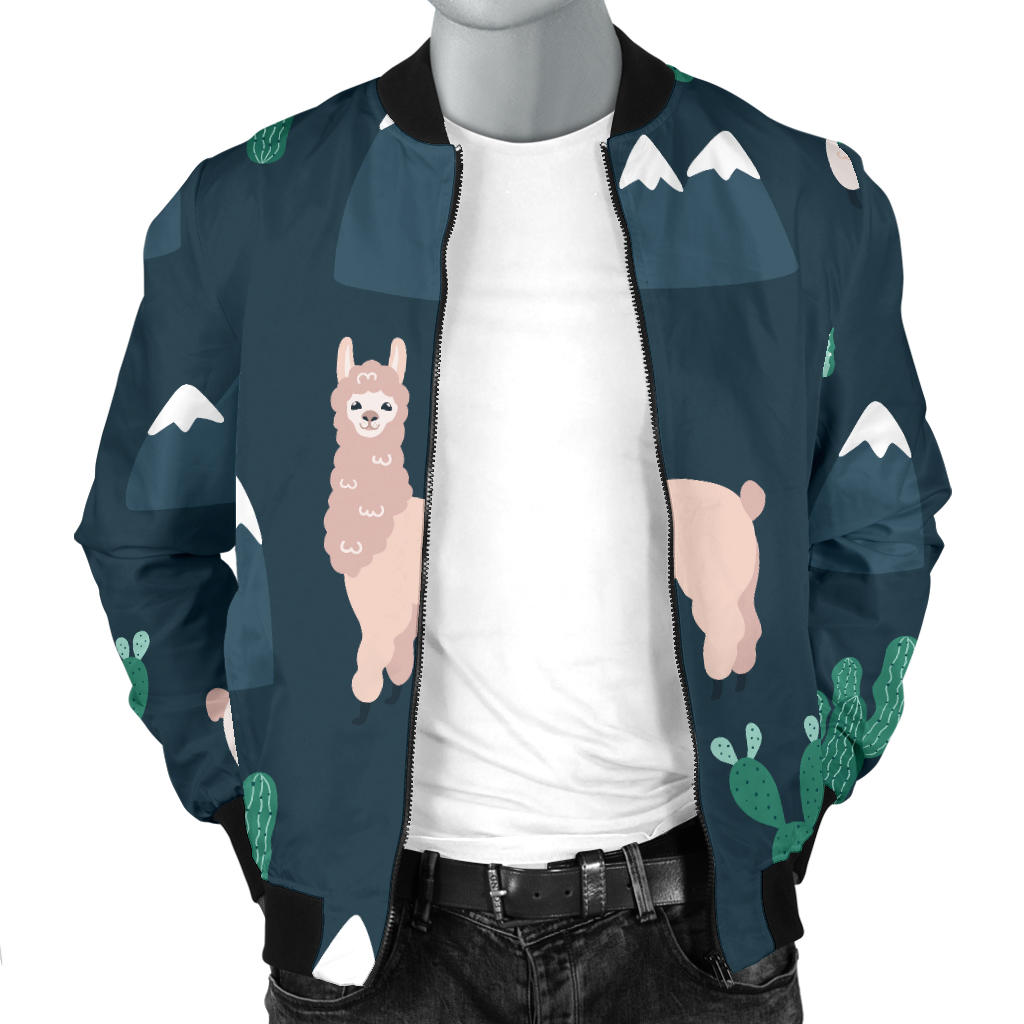 Llama Pattern Print Design 06 Men Bomber Jacket