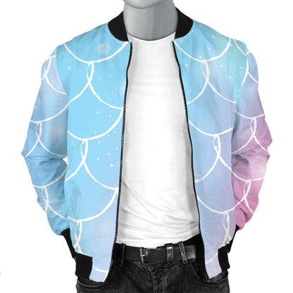 Rainbow Pattern Print Design A06 Men Bomber Jacket