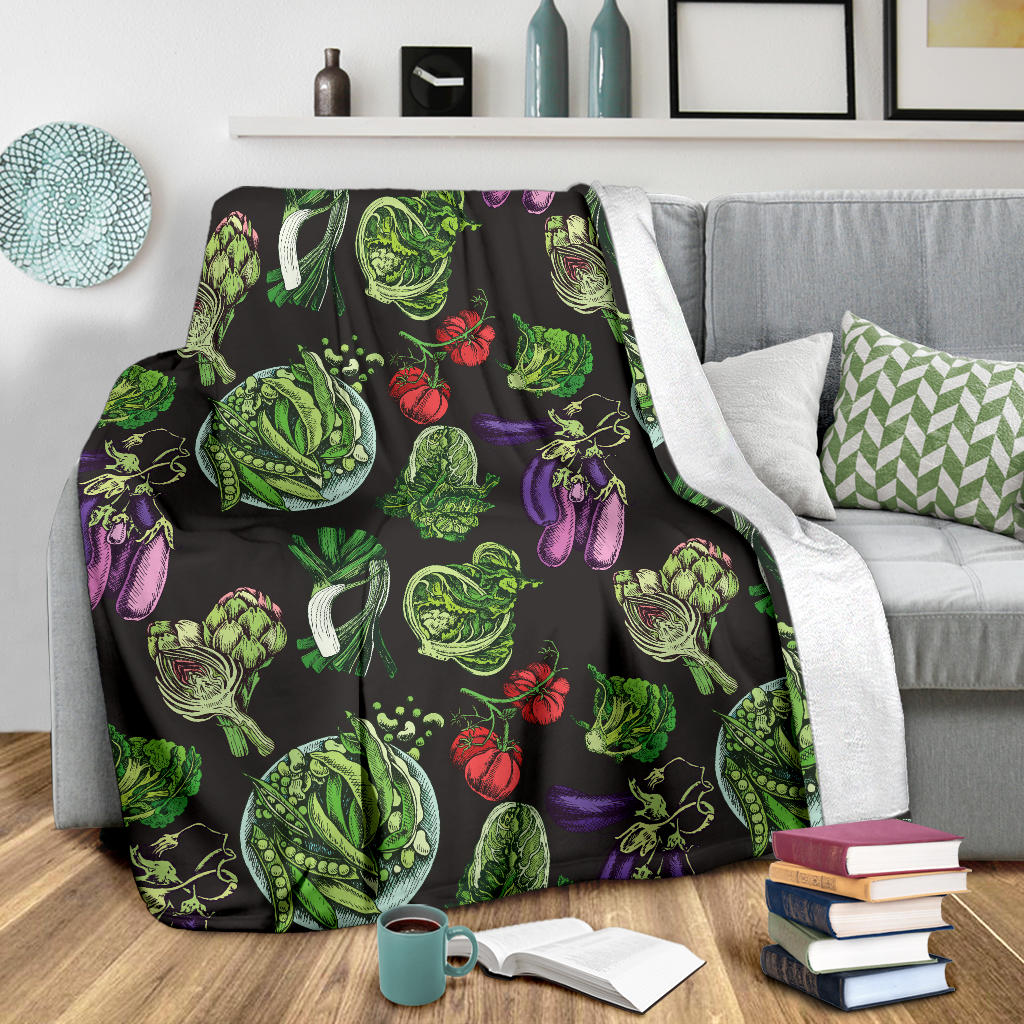 Lettuce Pattern Print Design 01 Premium Blanket