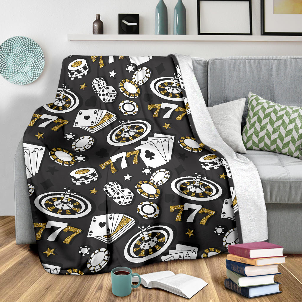 Casino Pattern Print Design 05 Premium Blanket