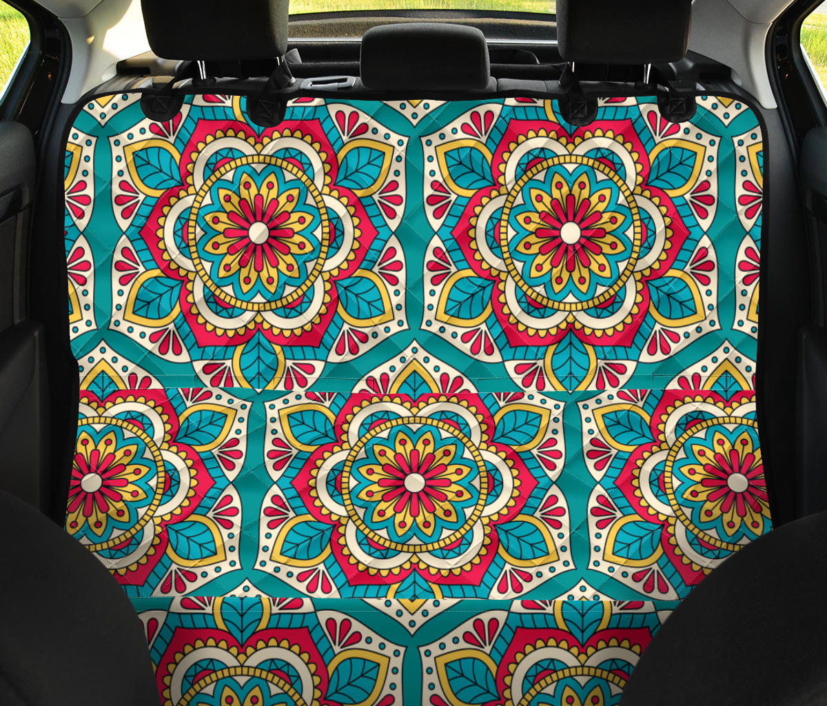 Mandala Pattern Print Design 03 Rear Dog Car Seat Cover Hammock
