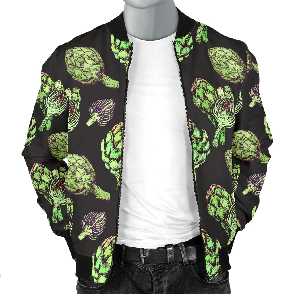 Artichoke Pattern Print Design 02 Men Bomber Jacket