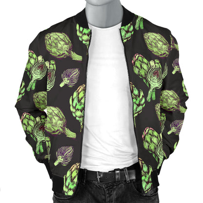 Artichoke Pattern Print Design 02 Men Bomber Jacket