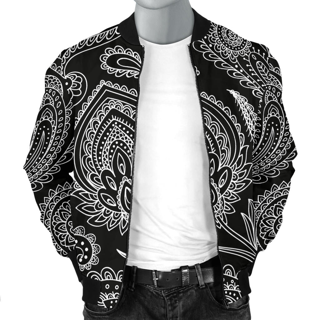 Paisley Pattern Print Design A04 Men Bomber Jacket