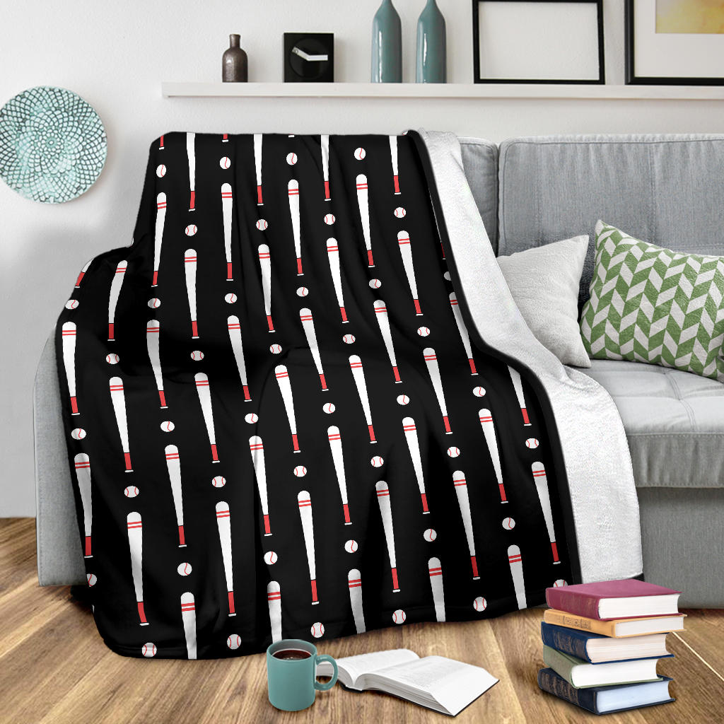 Baseball Pattern Print Design 03 Premium Blanket