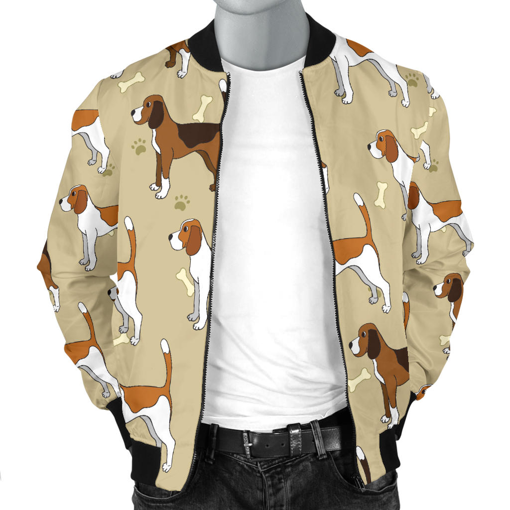 Beagle Pattern Print Design 01 Men Bomber Jacket