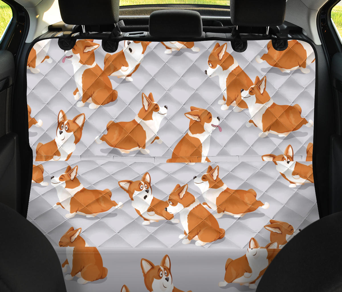 Pembroke Welsh Corgis Pattern Print Design A04 Rear Dog Car Seat Cover Hammock