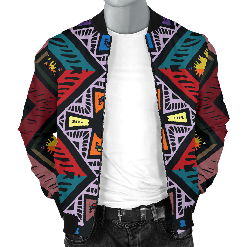 African Pattern Print Design 08 Men Bomber Jacket