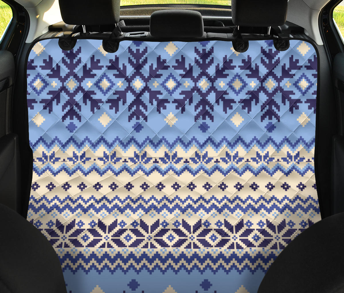 Nordic Pattern Print Design A03 Rear Dog Car Seat Cover Hammock